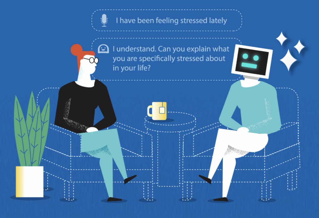 Two chat bots have a conversation.